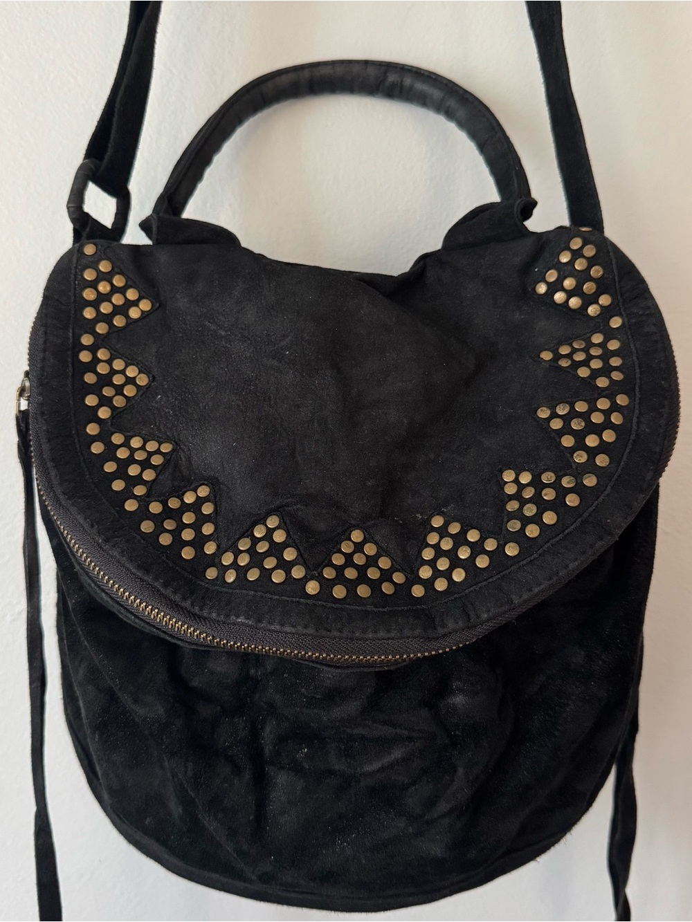 Cleobella Black Suede Studded Crossbody